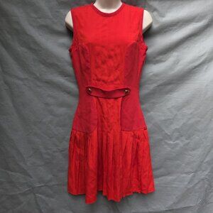 Modello Giulietta NY Suno Fitted Drop Waist Red Mini Dress Sz 38 I US Small